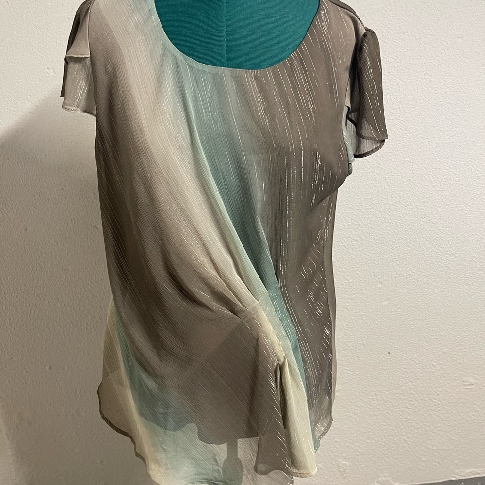 Turquoise & gray shirt!